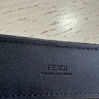 New $750 Fendi Womens FF Logo Leather Belt Black/Brown/White 34/85