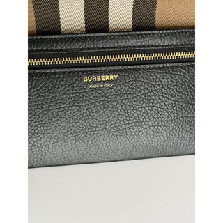 Burberry Ellie Bifold Black Long Leather Wallet 8113146 Made in Italy NWT $925