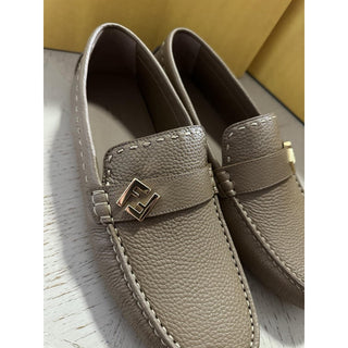 Fendi FF Leather Brown Driver Shoes 10 US (9 Fendi) 7D1682 IT NIB $830