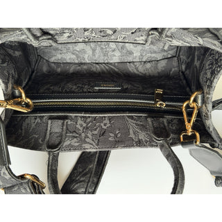 Versace Small Tote Embroidery Jacquard Barocco Black Bag 1011564 IT NWT $1595