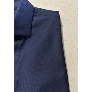 Giorgio Armani Men Logo Print Dress Shirt Navy Size 41/16 New $1195 Italy