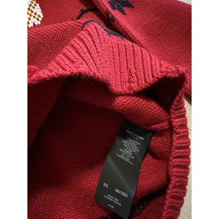 NWT $2490 Saint Laurent Men Sweater sweater in wool jacquard Red XXL Italy