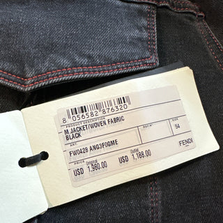NWT $1980 Fendi Men’s Denim Jacket Black 44 US/54 Ita FW0428