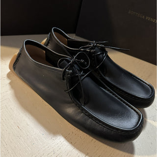 New $760 Bottega Venetta Men Leather Driver Loafers Shoes Black 8 US/41 Eu