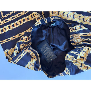 Versace Medusa Chain Print Twill Shorts Black Gold Men 38 US (IT 54) 1023185 NWT