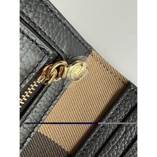 Burberry Ellie Bifold Black Long Leather Wallet 8113146 Made in Italy NWT $925