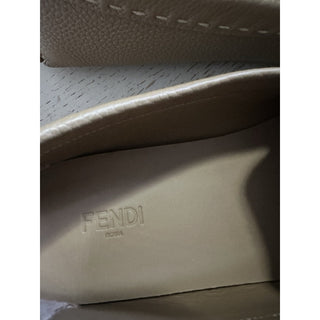 Fendi FF Leather Brown Driver Shoes 10 US (9 Fendi) 7D1682 IT NIB $830