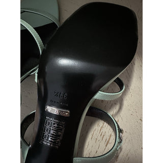 Gucci Women Leather Sandal Shoes Pasific Green 9.5 US/39.5 Eu New 776643
