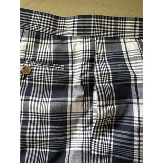 NWT $1050 THOM BROWNE Classic Backstrap Plaid Short Pants Navy Size 3 ( 36 US )