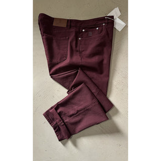 Brunello Cucinelli Men Traditional Fit Jeans Pants Burgundy 40 US/56 Eu New $750