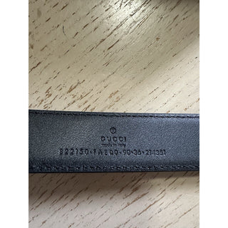 New Gucci Men’s GG Print Leather Belt Black 90/36