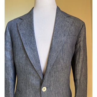 NWT $4995 BRUNELLO CUCINELLI Linen Classic-Fit Suit DENIM BLUE 42R US/52R Eu