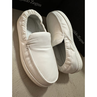 Ermenegildo Zegna Couture Leather Slippers Sneakers Shoes White 10 US New $860