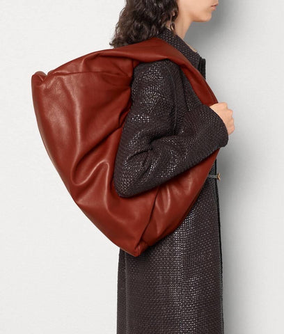 Bottega Veneta Large Leather Shoulder Hobo Bag Rust-Gold 607984 Italy NWT $4200