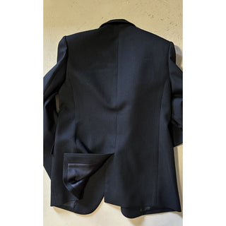 NWT $4470 Saint Laurent Men Wool Suit Black Striped 44 US/54 Eu Italy