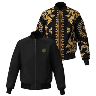 Versace Men's Reversible Blouson Jacket Black/Gold 40 US (50) 1012269 NWT $2000