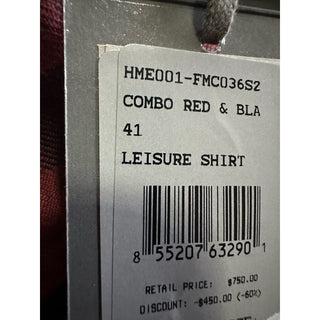 New $750 TOM FORD Men Shirt Red/Black Size 41/16 Italy