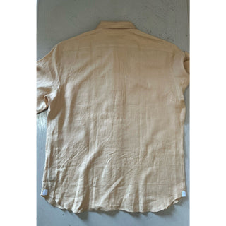 ZEGNA Men Linen Short Sleeve Shirt LT Beige Size XXL New $780 Italy