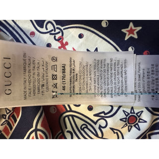 New $1300 Gucci Men’s Double G Bandana Print Shirt Blue/Red/White Size 46/S