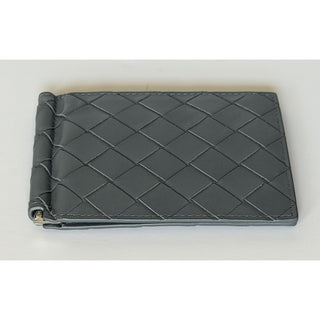 Bottega Intrecciato Veneta Leather Gray Wallet with Money Clip 592626 NWT $600