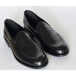 Fendi FF Penny Loafers Black Calf Leather Men 11 US (10 Fendi) 7D1645 NIB $1050