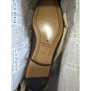 New $1270 Gucci Men Leather Moccasin Loafers Shoes chocolate brown 8.5 US/7.5 UK