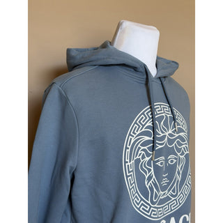 Versace Medusa Print Bluw Cotton Sweatshirt with Hoodie XL 1011853 NWT $950