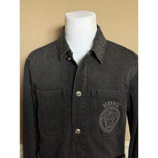 Versace Medusa Men’s Denim Stone Gray Jacket 44 US (54 Euro) 1014413 NWT $1750