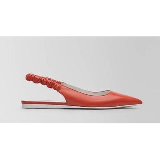 NIB $620 Bottega Veneta Women's Flat Pump Reddish Orange Shoes 9 US 565640 Italy