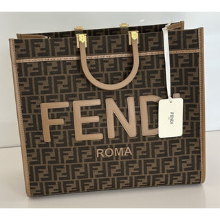 Fendi Roma Jackuard FF Logo Canvas Sunshine Large Tote Bag 8BH372 IT NWT $3450