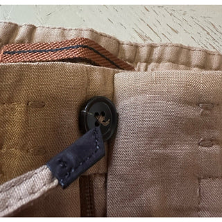 NWT $950 ZEGNA Drawstring Linen Short Pants LT Brown Size 38 US/54 Eu
