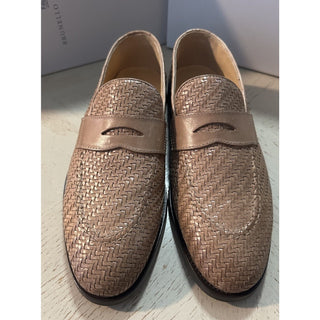 NIB $1600 Brunello Cucinelli Men’s Leather Loafers Shoes Taupe 9 US/42 Eu