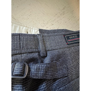 Gucci Men’s Wales Wool Dress Pants Black/Grey/Brown 32 US/48 Eu New $1100