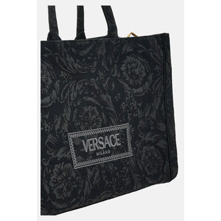 Versace Small Tote Embroidery Jacquard Barocco Black Bag 1011564 IT NWT $1595