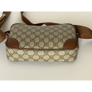Gucci GG Emblem Small Camera Bag Beige Brown Crossbody 821216 FAED3 NWT