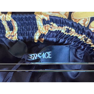 Versace Medusa Chain Print Twill Shorts Black Gold Men 38 US (IT 54) 1023185 NWT