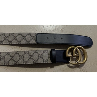 Gucci Women Leather GG Belt Black/Beige Size 80/32 NWT 400593