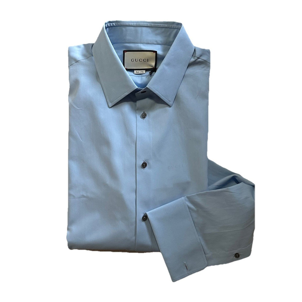 New Gucci Men’s Dress Shirt Sky Blue 44/17.5
