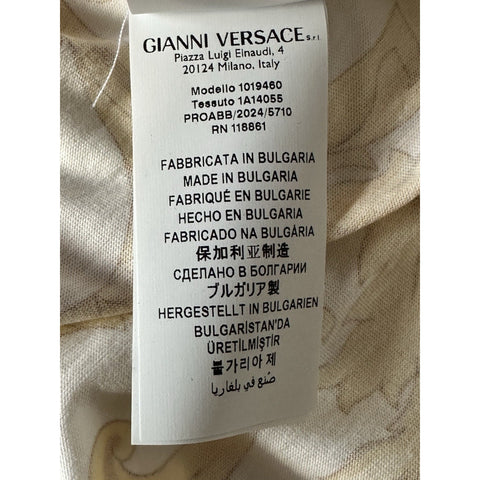 Versace Baroque Cotton Jersey T-Shirt White/Gold 6XL 1019460 NWT