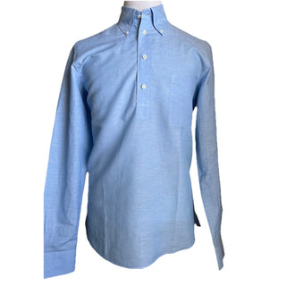 New $950 ZEGNA Men Linen Blend Button Down Shirt Blue Size XXL Italy