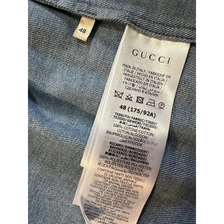 Gucci Men Eco WSH Org Denim Button Down Shirt Blue 48 Eu/M New $1650