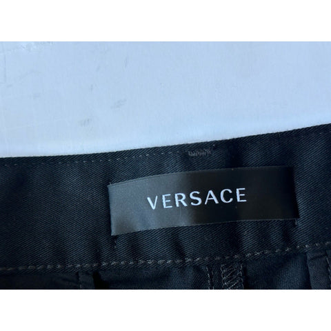 Versace Heritage Print Black Drill Fabric Shorts 50 Euro (34”) 1014373 NWT $900