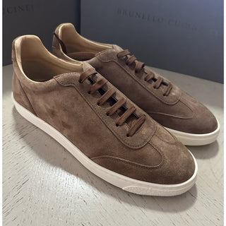 NIB $1100 Brunello Cucinelli Men’s Suede Sneakers Shoes Brown 13 US/46 Eu