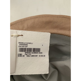 NWT Brunello Cucinelli Girl Leather Bucket Hat Brown Size 6
