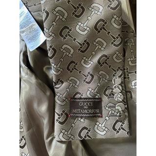 NWT $4800 Gucci Men MACRO HORSEBIT ALL OVER Jacket Blazer Beige/Brown 36 US/46 E