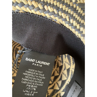NWT Saint Laurent Maui Hat Beige/Black Size 59 ( XL ) Italy