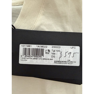 Versace Medusa Print with Studs Ivory Cotton Jersey T-Shirt 5XL 1011861 NWT $925