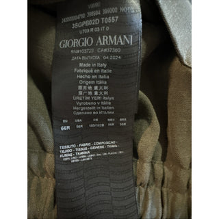 Giorgio Armani Men Linen Drawstring Short Pants dark olive gray 40 US/56 Eu New