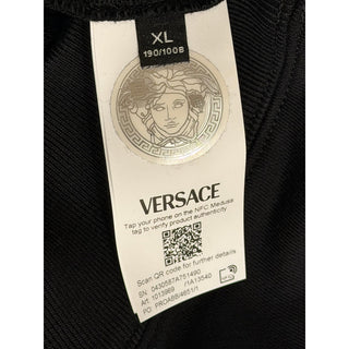 Versace Men’s Logo Non-brushed Sweatshirt Black XL 1013969 NWT $1075