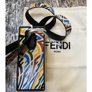 New Fendi Mini Logo FF Leather Crossbody Bag Shoulder Bag Multicolor